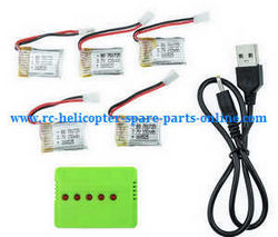Shcong Syma X2 quadcopter accessories list spare parts 1 to 5 charger box + 5*3.7V 150mAh battery set