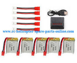 Shcong Syma X21 X21W X21-S RC quadcopter accessories list spare parts 1 to 5 charger box + 5*3.7V 380mAh battery set