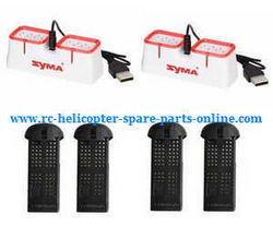 Shcong Syma X22 X22W RC quadcopter accessories list spare parts 4*battery (Black) + 2*charger box