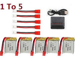 Shcong Syma X26 RC quadcopter accessories list spare parts 1 to 5 charger set + 5*battery 3.7V 380mAh set