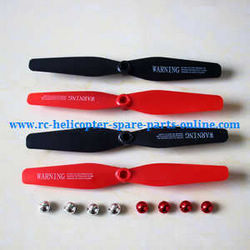 Shcong Syma X56 X56W RC quadcopter accessories list spare parts main blades (Red-Black) + caps of blades (Silver + Red)