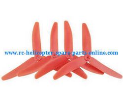 Shcong Syma X56 X56W RC quadcopter accessories list spare parts upgrade 3-leaf main blades (Red)