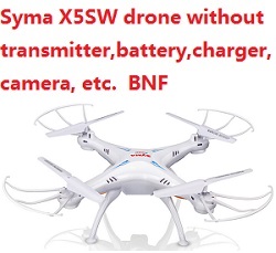 Syma X5SW RC drone without transmitter battery charger camera etc. BNF White