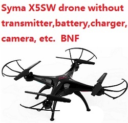 Syma X5SW RC drone without transmitter battery charger camera etc. BNF Black