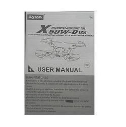 Shcong Syma x5uw-d quadcopter accessories list spare parts English manual instruction book