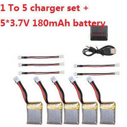 Shcong MJX X902 RC quadcopter accessories list spare parts 1 To 5 charger set + 5*3.7V 180mAh battery set