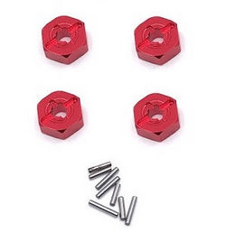 Xinlehong Toys 9125 XLH 9125 aluminum alloy wheel hub hex (Red)