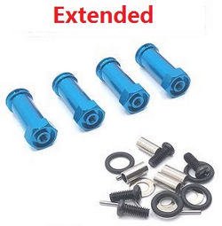 Xinlehong Toys 9125 XLH 9125 30mm extension 12mm hexagonal hub drive adapter combination coupler (Metal) Blue