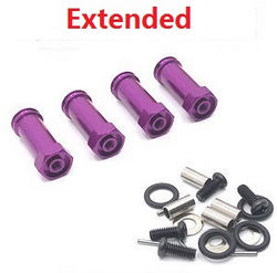 Xinlehong Toys 9125 XLH 9125 30mm extension 12mm hexagonal hub drive adapter combination coupler (Metal) Purple