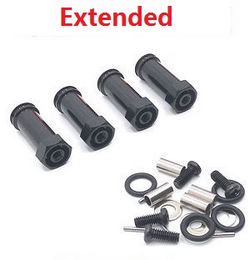 Xinlehong Toys 9125 XLH 9125 30mm extension 12mm hexagonal hub drive adapter combination coupler (Metal) Black
