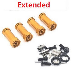 Xinlehong Toys 9125 XLH 9125 30mm extension 12mm hexagonal hub drive adapter combination coupler (Metal) Gold