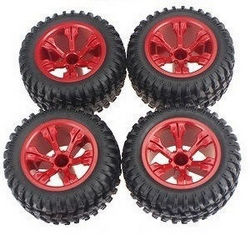 Xinlehong Toys 9125 XLH 9125 tires wheels 4pcs Red