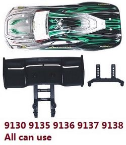 XLH Xinlehong Toys 9130 9135 9136 9137 9138 car shell with fixed car shell bracket Green (All can use)
