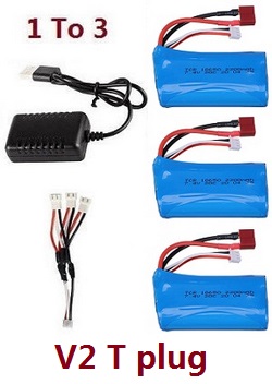 XLH Xinlehong Toys 9130 9135 9136 9137 9138 1 to 3 USB charger set + 3*7.4V 2200mAh battery set