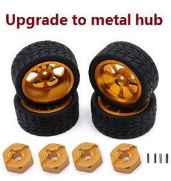Xinlehong Toys XLH Q901 Q902 Q903 upgrade to metal hub tires Orange