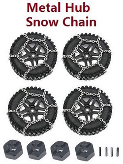 Xinlehong Toys XLH Q901 Q902 Q903 upgrade to metal hub tires with snow chain Black