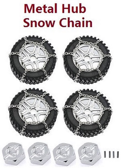Xinlehong Toys XLH Q901 Q902 Q903 upgrade to metal hub tires with snow chain Silver