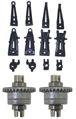 Xinlehong Toys XLH Q901 Q902 Q903 upper and lower arm set + steering cup + rear knuckle + 2*differential mechanism set
