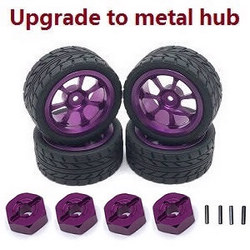 Xinlehong Toys XLH Q901 Q902 Q903 upgrade to metal hub tires Purple