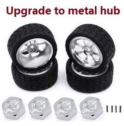 Xinlehong Toys XLH Q901 Q902 Q903 upgrade to metal hub tires Silver