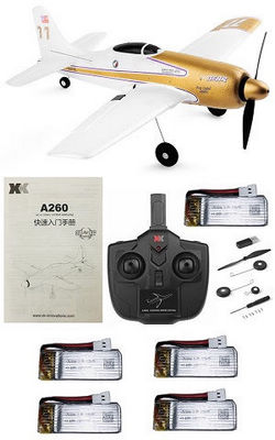 Wltoys XK A260 RC Airplanes Rare Bear F8F with 5 battery RTF