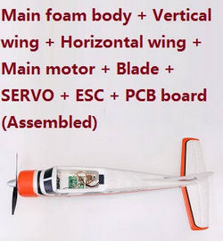 Shcong XK A600 RC Airplanes Helicopter accessories list spare parts main foam body + vertical wing + horizontal wing + SERVO + ESC + Main motor + Blade + PCB board (Assembled)