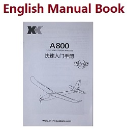 Shcong XK A800 RC Airplane Drone accessories list spare parts English manual book