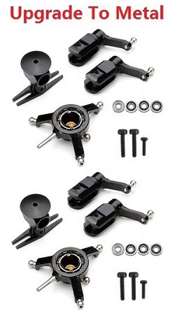 Shcong Wltoys WL XK K120 RC helicopter accessories list spare parts upgrade to metal parts set Black 2sets - Click Image to Close