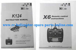Shcong XK K124 RC helicopter accessories list spare parts english manual instruction book