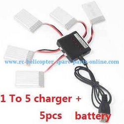 Shcong Yi Zhan X4 RC Quadcopter accessories list spare parts 5*3.7V 350mAh battery + 1 To 5 charger box set