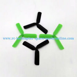 Shcong Yi Zhan X4 RC Quadcopter accessories list spare parts upgrade 3-leaf main blades (Black-Green)
