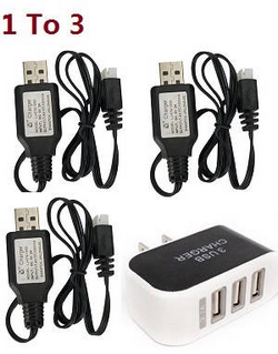 YXZNRC F120 Yu Xiang F120 1 to 3 USB charger adapter with 3*7.4V USB charger wire set
