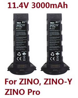 Shcong Hubsan H117S ZINO,ZINO-Y,ZINO Pro,ZINO Pro + Plus RC Drone Quadcopter accessories list spare parts battery 11.4V 3000mAh Black 2pcs (for ZINO, ZINO-Y, ZINO Pro)