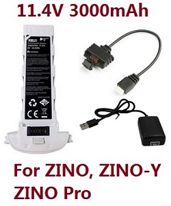 * Hot Deal * Hubsan H117S ZINO,ZINO-Y,ZINO Pro battery 11.4V 3000mAh White with usb charger set (for ZINO, ZINO-Y, ZINO Pro)