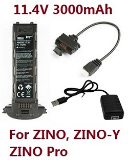 * Hot Deal * Hubsan H117S ZINO,ZINO-Y,ZINO Pro battery 11.4V 3000mAh Black with usb charger set (for ZINO, ZINO-Y, ZINO Pro)