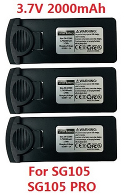 SG105 SG105 PRO SG105 MAX YU1 YU2 YU3 ZLL ZLZN ZLRC 3.7V 2000mAh battery 3pcs (For SG105 and SG105 PRO)