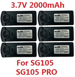 SG105 SG105 PRO SG105 MAX YU1 YU2 YU3 ZLL ZLZN ZLRC 3.7V 2000mAh battery 6pcs (For SG105 and SG105 PRO)