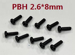 ZLL Beast SG216 SG216PRO SG216MAX self tapping round head screws PBH 2.6*8mm 6101 - Click Image to Close